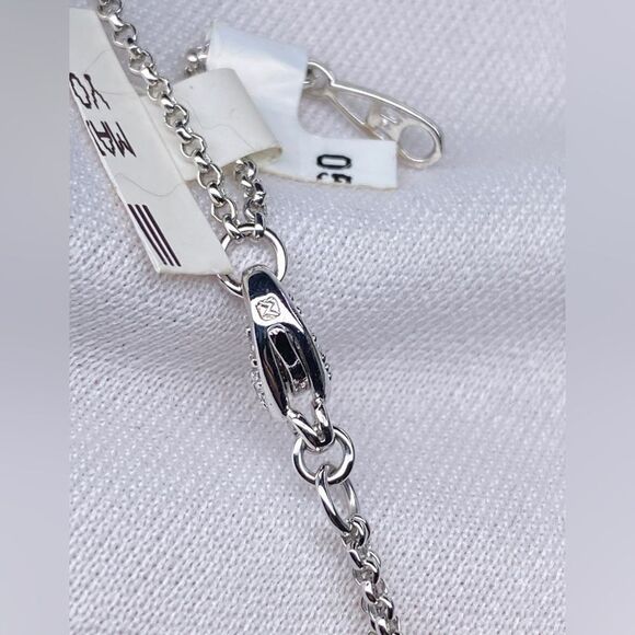 Y-drop crystal-dusted double chain necklace - Picture 12 of 15